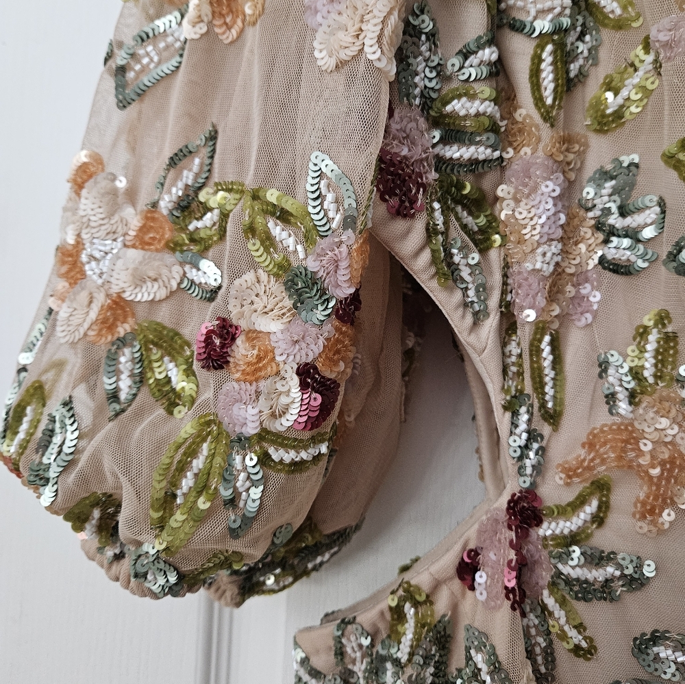 Mac Duggal One Shoulder Floral Embellished Gown SZ 8 NWT - Picture 8 of 15